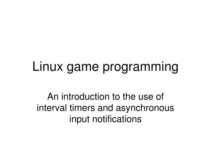 linux game programming