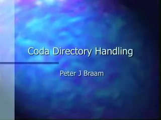 Coda Directory Handling