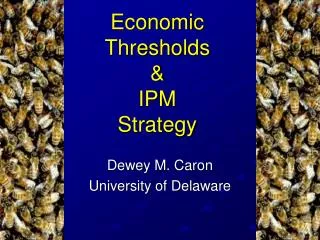 Economic Thresholds &amp; IPM Strategy