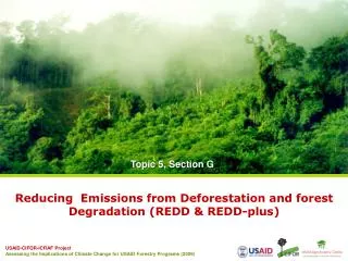 Reducing Emissions from Deforestation and forest Degradation (REDD &amp; REDD-plus)