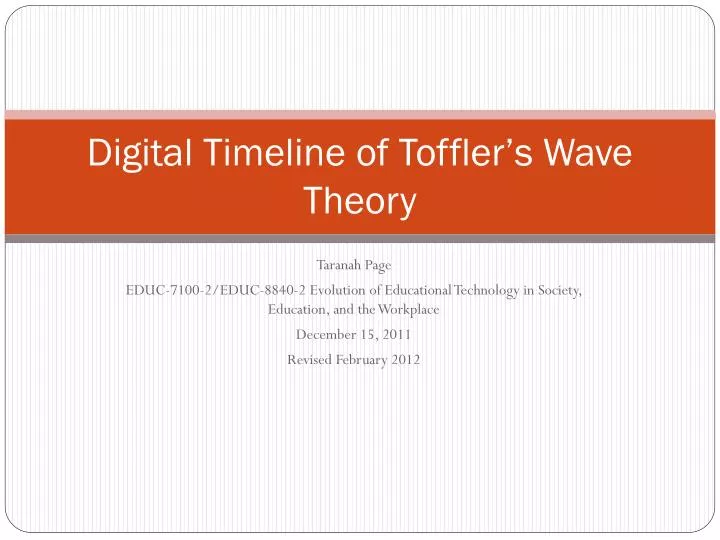 digital timeline of toffler s wave theory