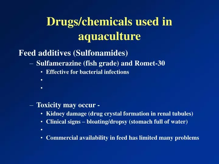 drugs chemicals used in aquaculture