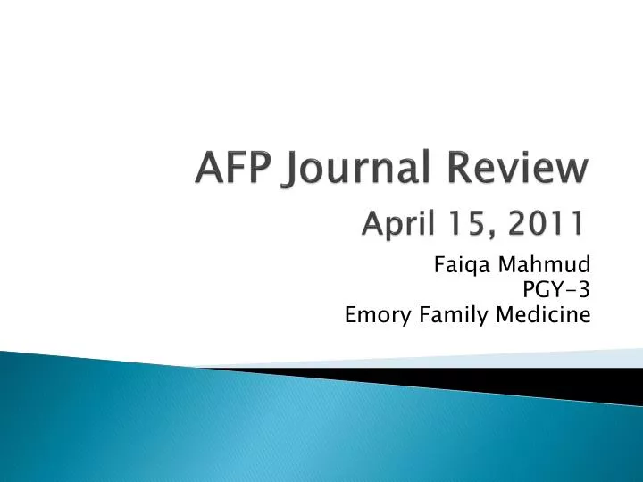 afp journal review april 15 2011
