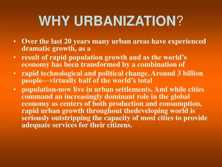 why urbanization
