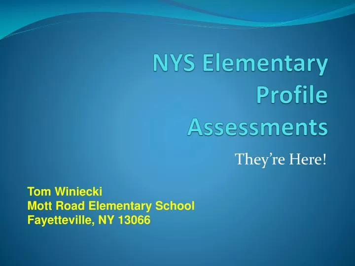 nys elementary profile assessments