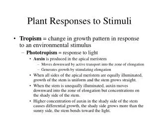 Plant Responses to Stimuli