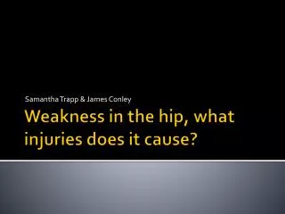 Weakness in the hip, what injuries does it cause?