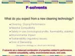 F-solvents - slide 1