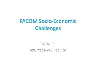PACOM Socio-Economic Challenges
