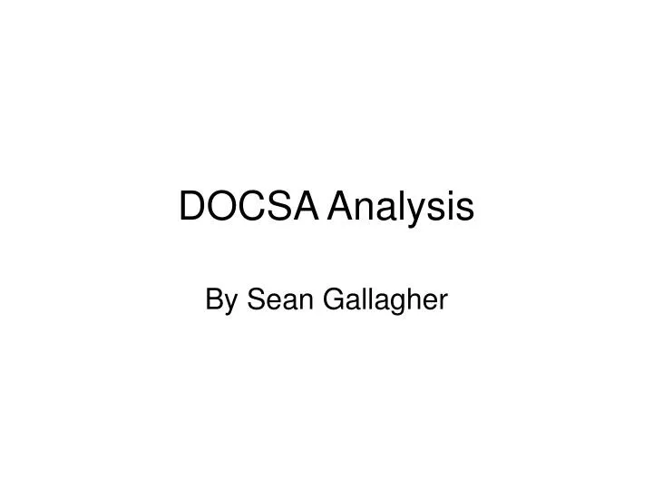 docsa analysis