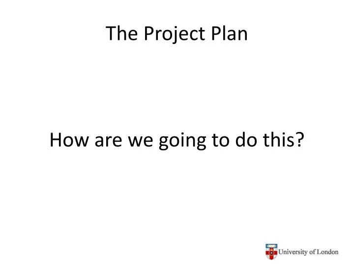 the project plan