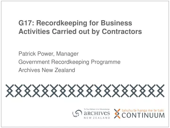patrick power manager government recordkeeping programme archives new zealand