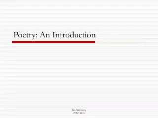 Poetry: An Introduction