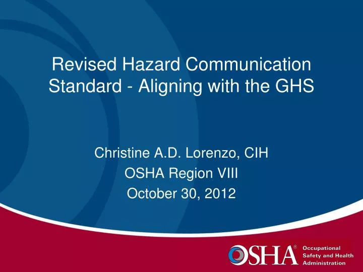 revised hazard communication standard aligning with the ghs