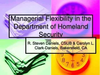 Managerial Flexibility in the Department of Homeland Security