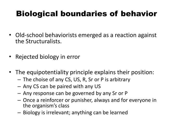 biological boundaries of behavior