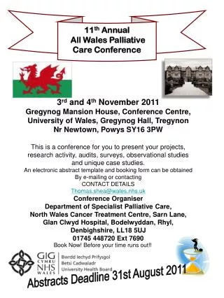 11 th Annual All Wales Palliative Care Conference