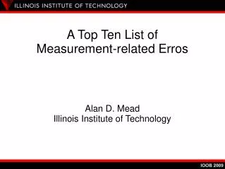 A Top Ten List of Measurement-related Erros