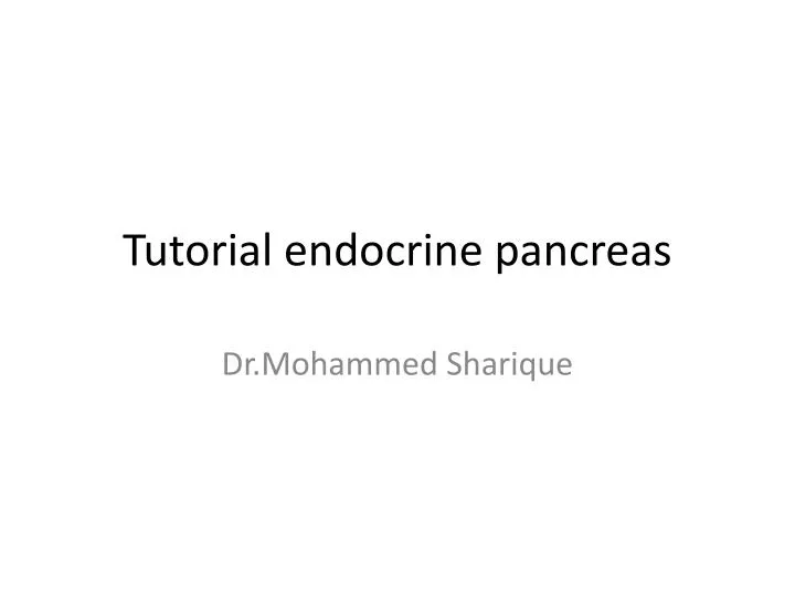 tutorial endocrine pancreas