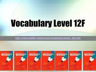 Vocabulary Level 12F