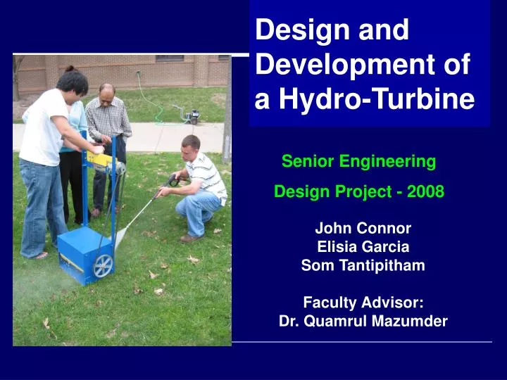 design and development of a hydro turbine