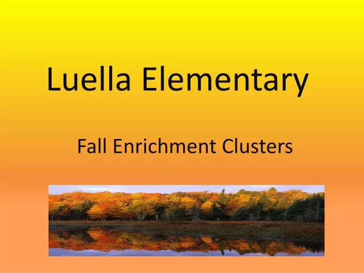 fall enrichment clusters