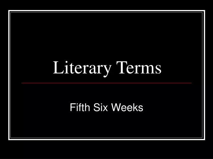 literary terms