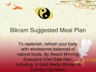 Bikram Suggested Meal Plan