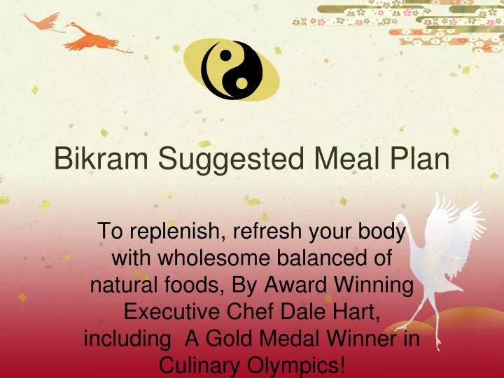 bikram suggested meal plan