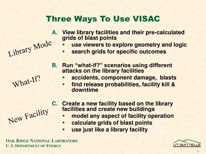three ways to use visac