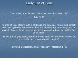 early life of paul