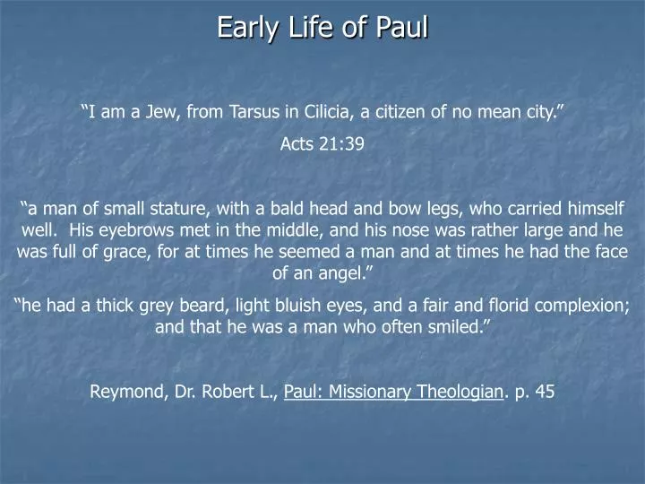 early life of paul