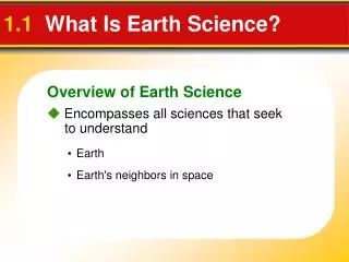 1.1 What Is Earth Science ?