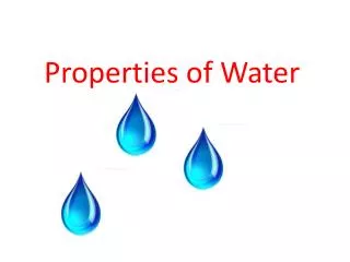 Properties of Water