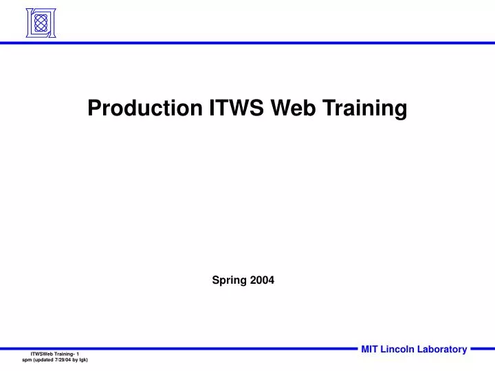 production itws web training