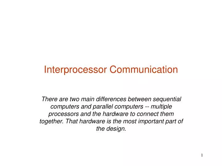 interprocessor communication