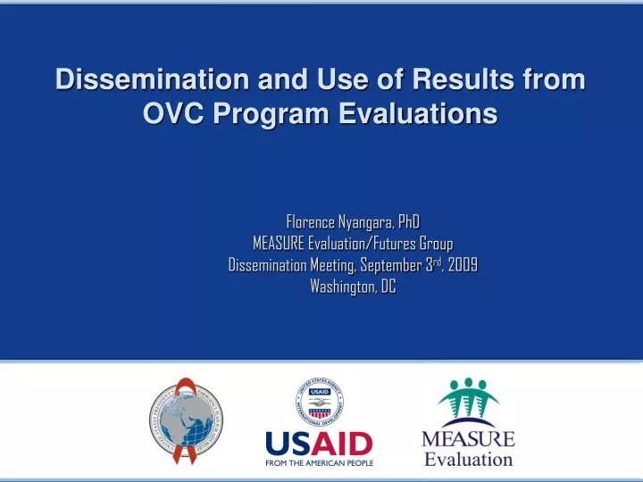 dissemination and use of results from ovc program evaluations