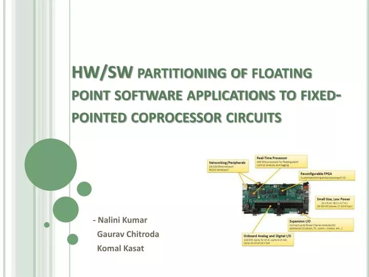 hw sw partitioning of floating point software applications to fixed pointed coprocessor circuits