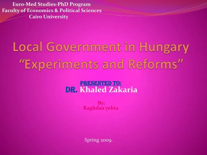 local government in hungary experiments and reforms