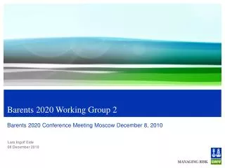 Barents 2020 Working Group 2