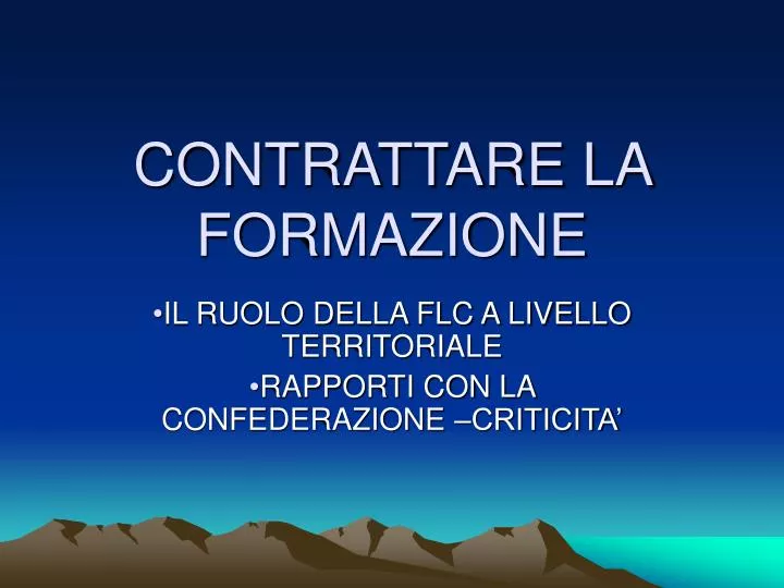 contrattare la formazione