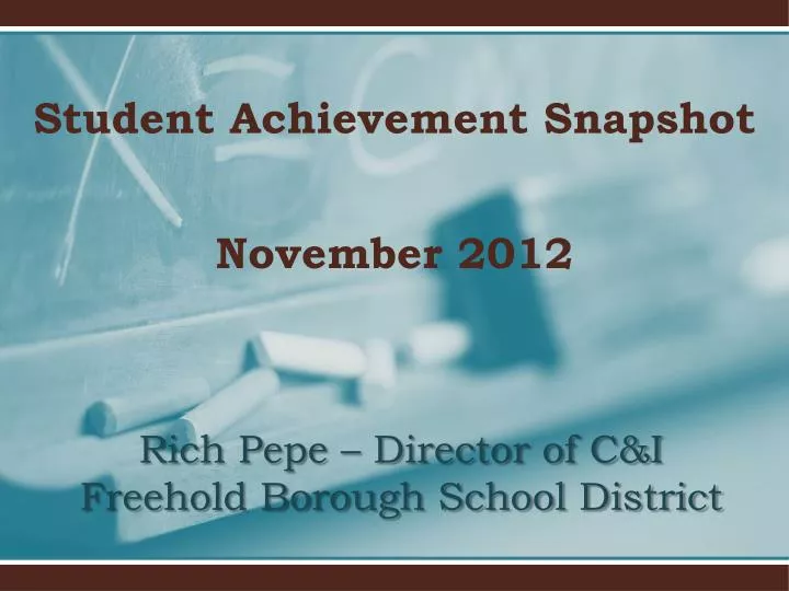 student achievement snapshot november 2012