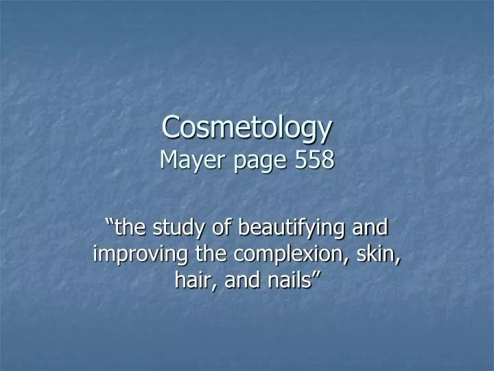 cosmetology mayer page 558