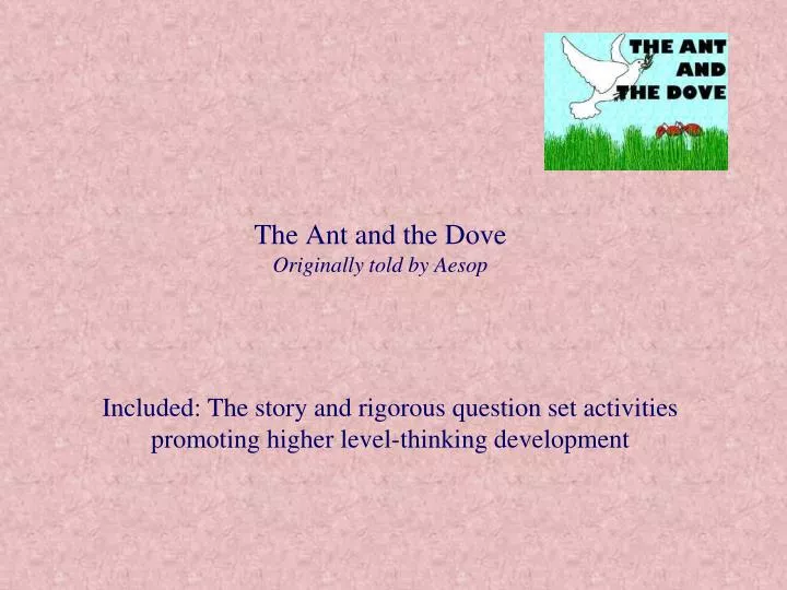 the ant and the dove originally told by aesop