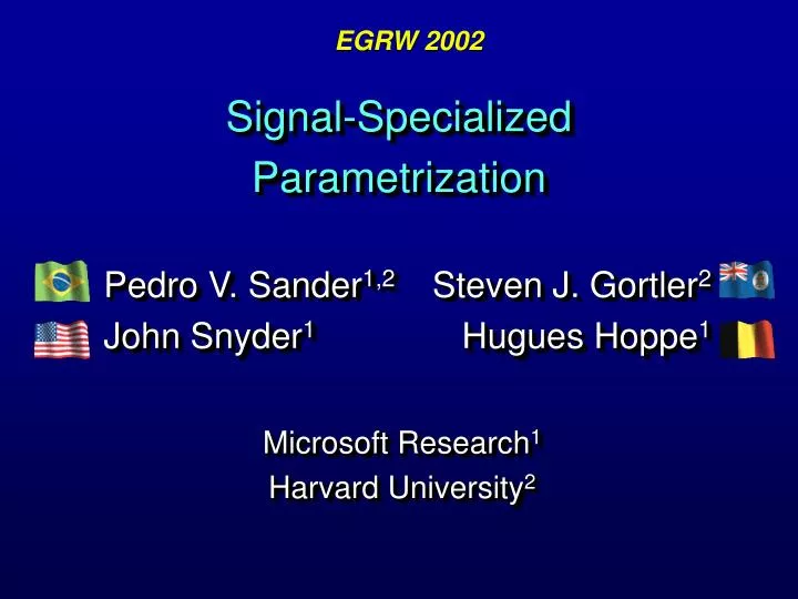 signal specialized parametrization