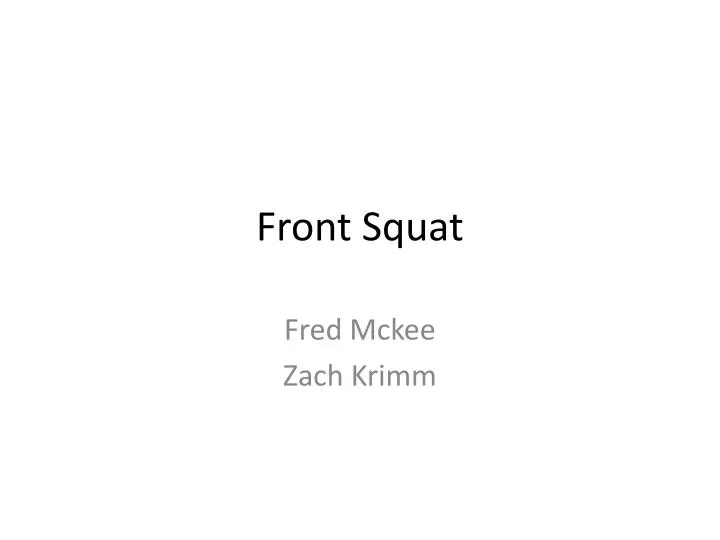 front squat