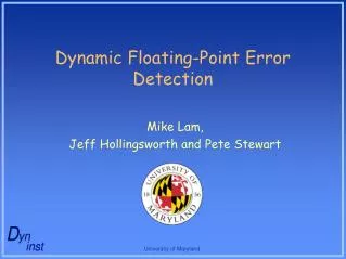 Dynamic Floating-Point Error Detection