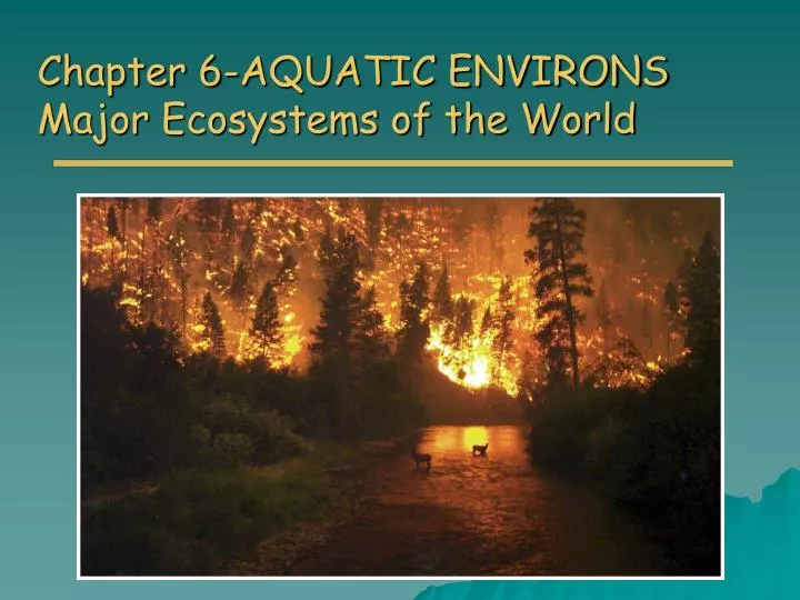 chapter 6 aquatic environs major ecosystems of the world