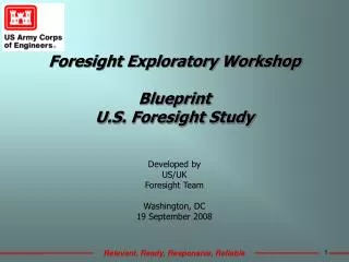 Foresight Exploratory Workshop Blueprint U.S. Foresight Study