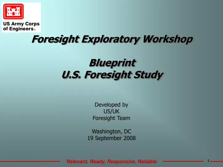 foresight exploratory workshop blueprint u s foresight study